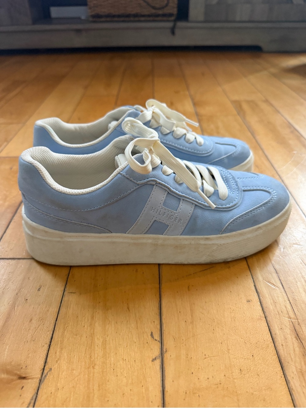 Tommy Hilfiger Women’s Light Blue Platform Sneakers